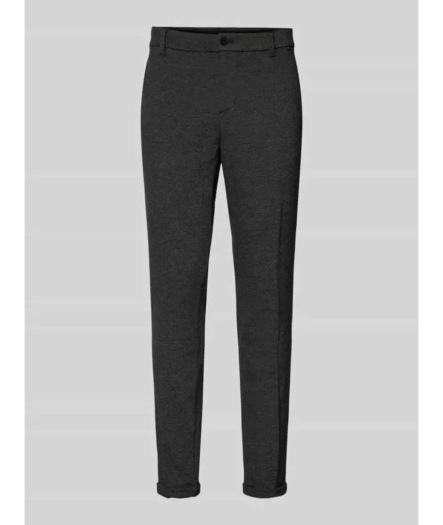 obrazek 1 Chinosy o kroju slim fit z dżerseju z przeszytym, podwiniętym zakończeniem nogawki