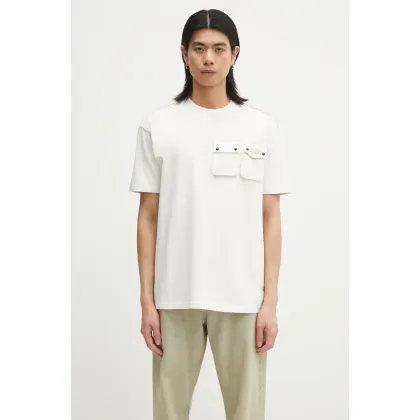 Zdjęcie Napapijri t-shirt bawełniany S-Rivalto męski kolor biały z nadrukiem NP0A4IELN1A1