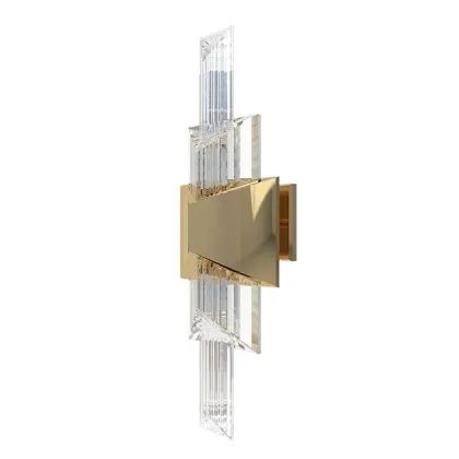 Zdjęcie Klosz do salonu - pozłacany mosiądz, szkło kryształowe - Fara