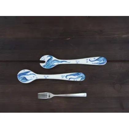 Zdjęcie Ceramiczne ręcznie malowane łyżki z ośmiornicą - Le Ceramiche