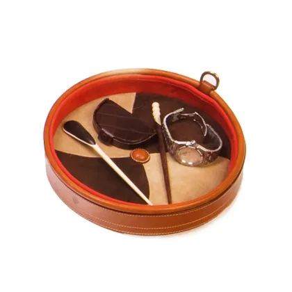 Zdjęcie Okrągły skórzany pojemnik - na drobiazgi!