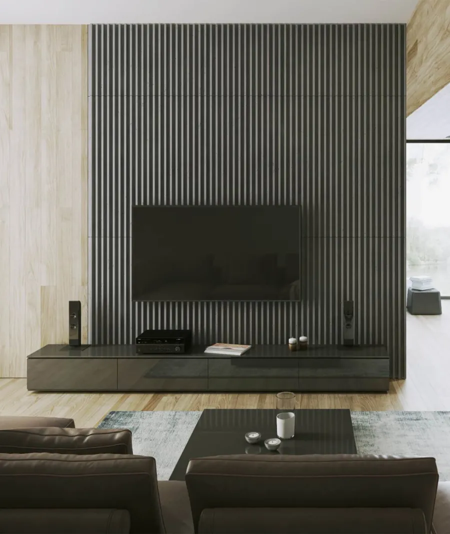 obrazek 1 135x38 cm VT - PB41 (S96 ciemny szary) LAMEL - Panel dekor 3D beton architektoniczny