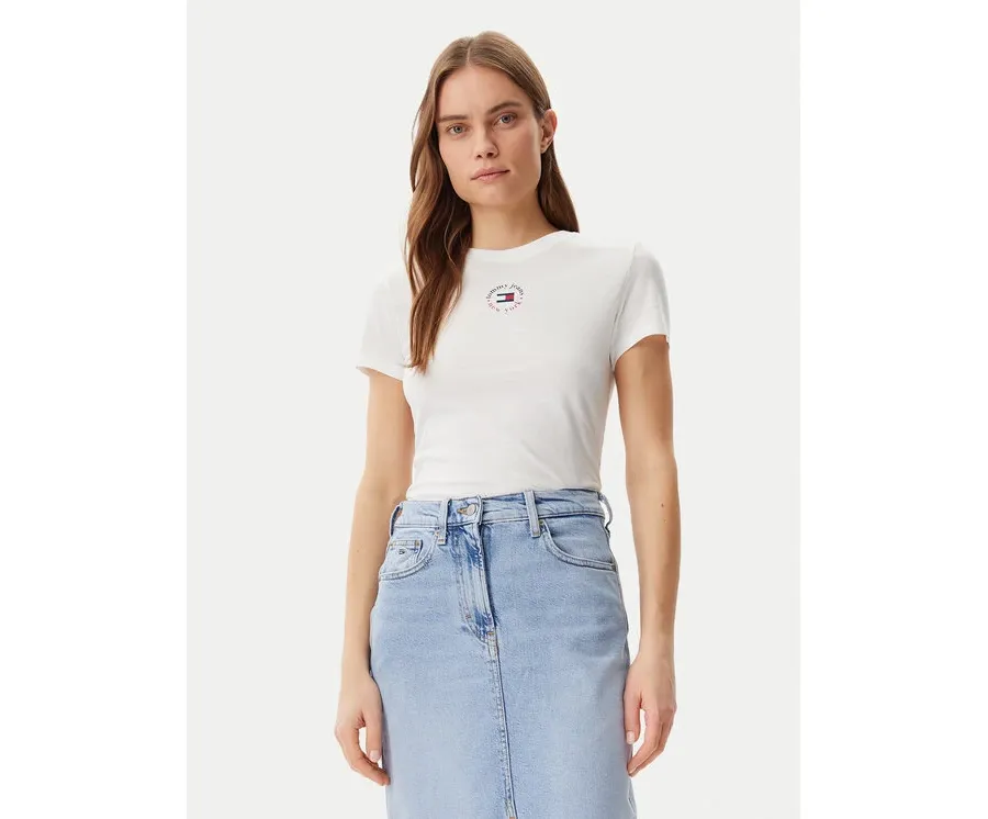 obrazek 1 Tommy Jeans T-Shirt Essential DW0DW20316 Biały Slim Fit