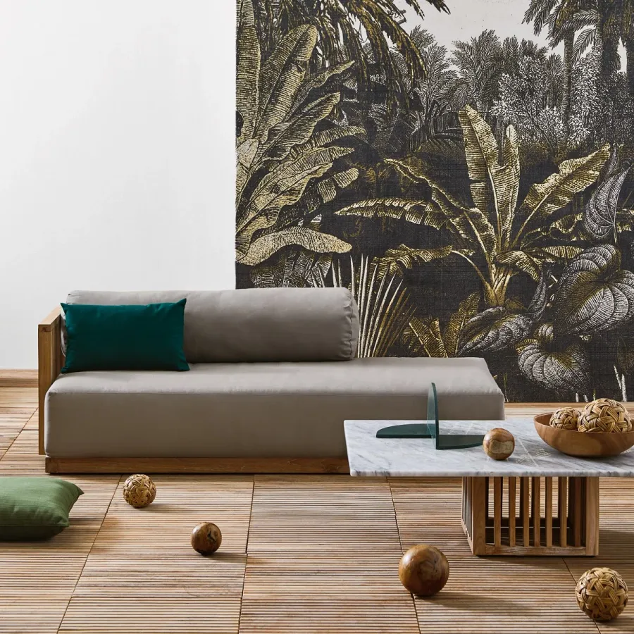 obrazek 3 Piękna stylowa asymetryczna sofa Code z drewna tekowego
