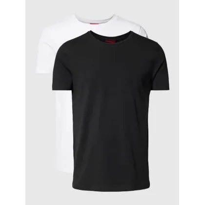 Zdjęcie T-shirt z nadrukiem z logo w zestawie 2 szt. model ‘HUGO-Round’