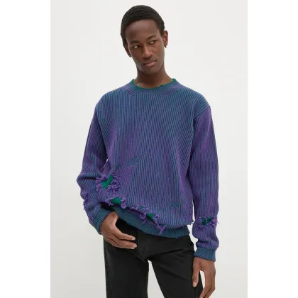 Zdjęcie MM6 Maison Margiela sweter wełniany męski kolor fioletowy SH2HL0013.M13076