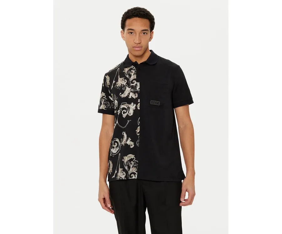 obrazek 1 Versace Jeans Couture Polo 78GAG625 Czarny Regular Fit