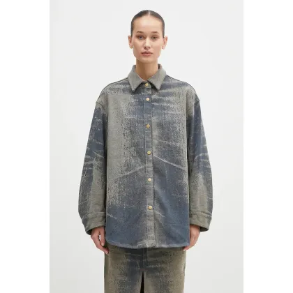 Zdjęcie DARKPARK koszula jeansowa Julie damska kolor beżowy relaxed z kołnierzykiem klasycznym WSH17.DBL08W079.W079