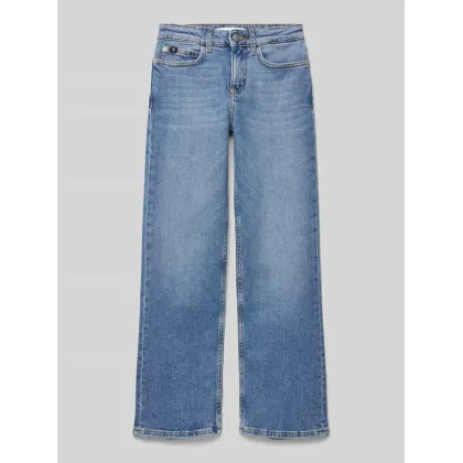Zdjęcie Jeansy z szeroką nogawką i detalem z logo