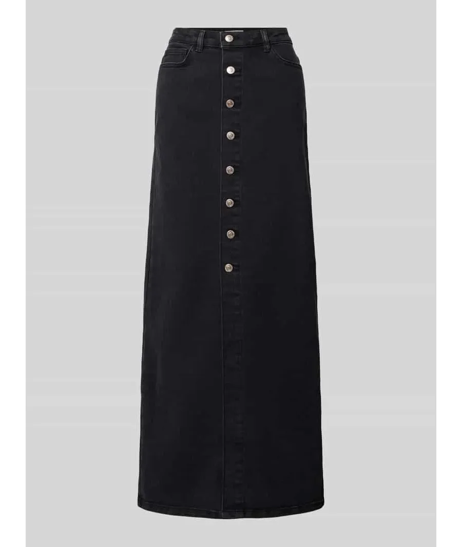 obrazek 1 Długa spódnica jeansowa z listwą guzikową z przodu model ‘KITA’