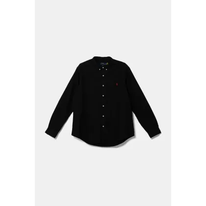 Zdjęcie Polo Ralph Lauren koszula bawełniana męska kolor czarny slim z kołnierzykiem button-down 710767828