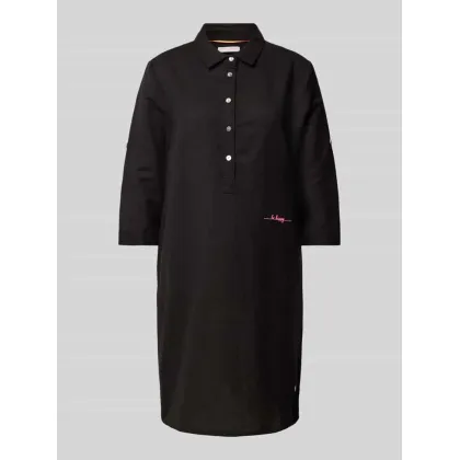 Zdjęcie Sukienka lniana o długości do kolan z wyhaftowanym logo