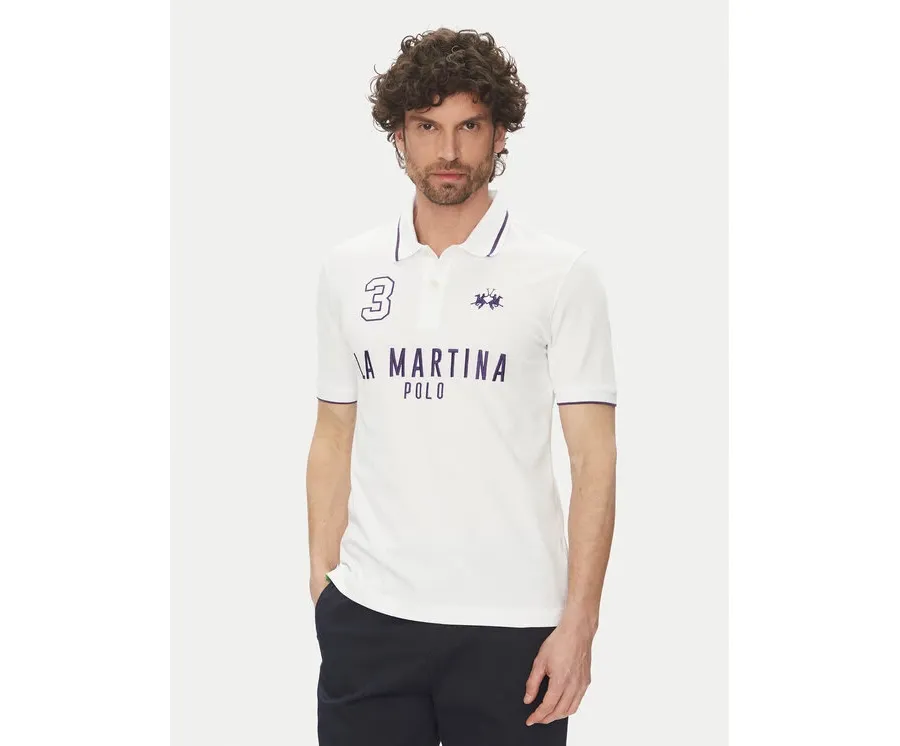 obrazek 1 La Martina Polo Yeshayahu MAP320 PK001 Biały Regular Fit