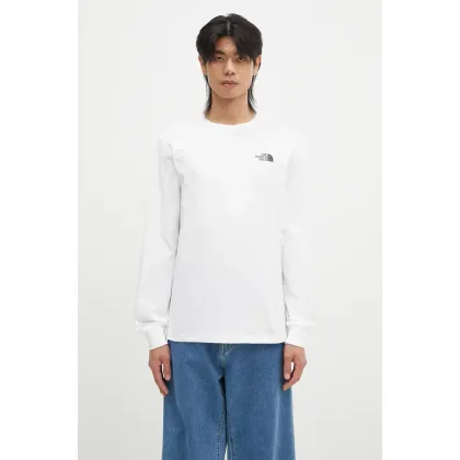 Zdjęcie The North Face longsleeve bawełniany M L/S Redbox Tee kolor beżowy z nadrukiem NF0A87NNFN41