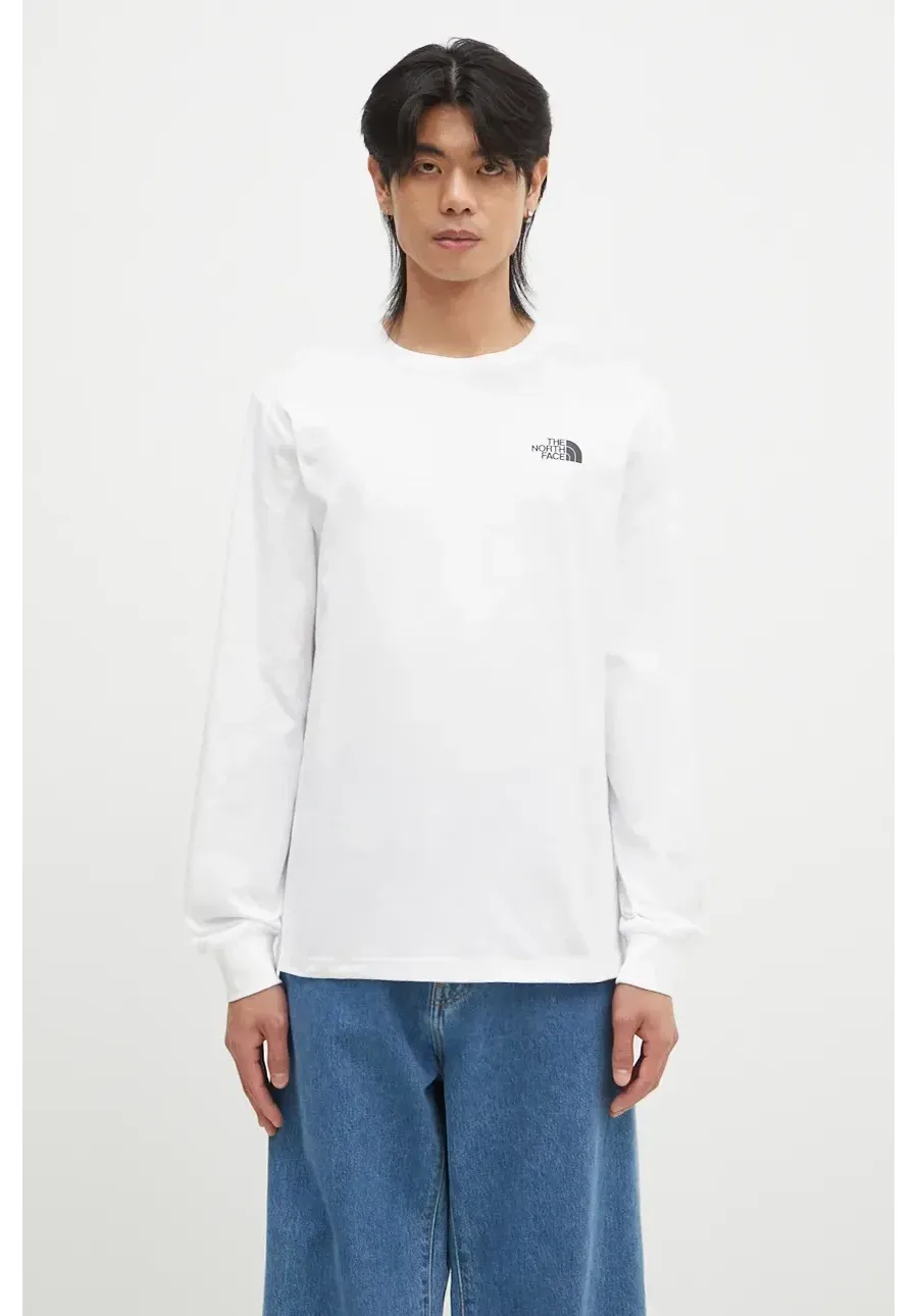 obrazek 1 The North Face longsleeve bawełniany M L/S Redbox Tee kolor beżowy z nadrukiem NF0A87NNFN41