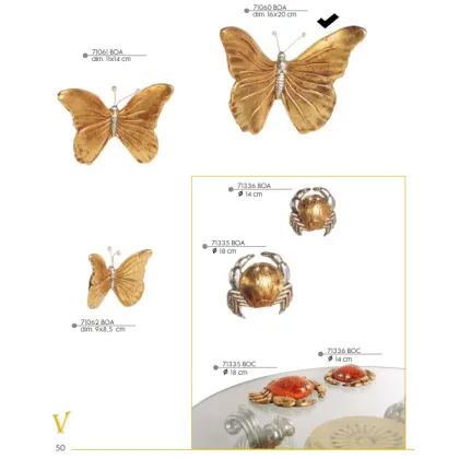 Picture Ceramic golden butterfly 16cm - Valle d'oro Patchi