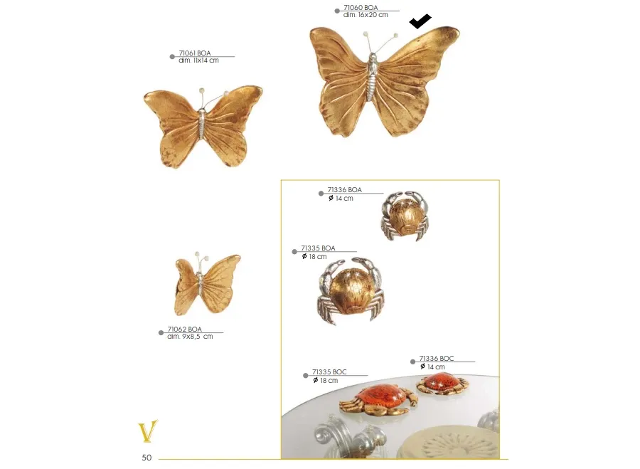 obrazek 1 Ceramiczny złoty motyl 16cm - Valle d'oro Patchi