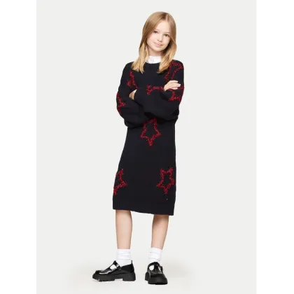 Zdjęcie Tommy Hilfiger Sukienka dzianinowa KG0KG08211 Granatowy Loose Fit