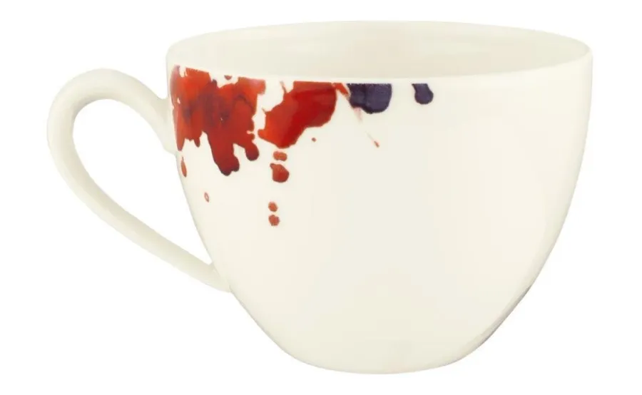 obrazek 2 Stylowa oryginalna filiżanka do cappuccino z porcelany zdobiona motywem kwiatu geranium – Tettau