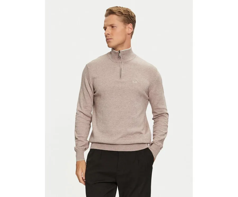 obrazek 1 La Martina Sweter ZMS003 YW091 Brązowy Regular Fit