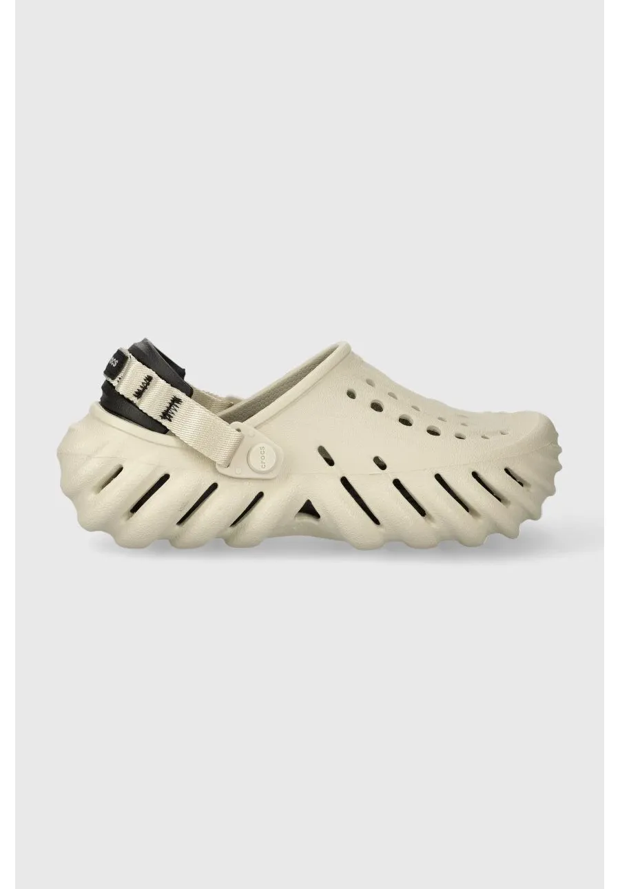 obrazek 1 Crocs klapki Echo Clog damskie kolor beżowy na platformie 207937