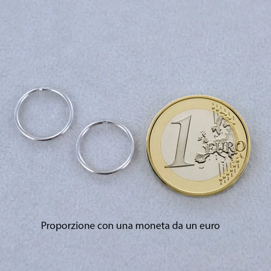 obrazek 5 Małe damskie kolczyki koła z białego złota