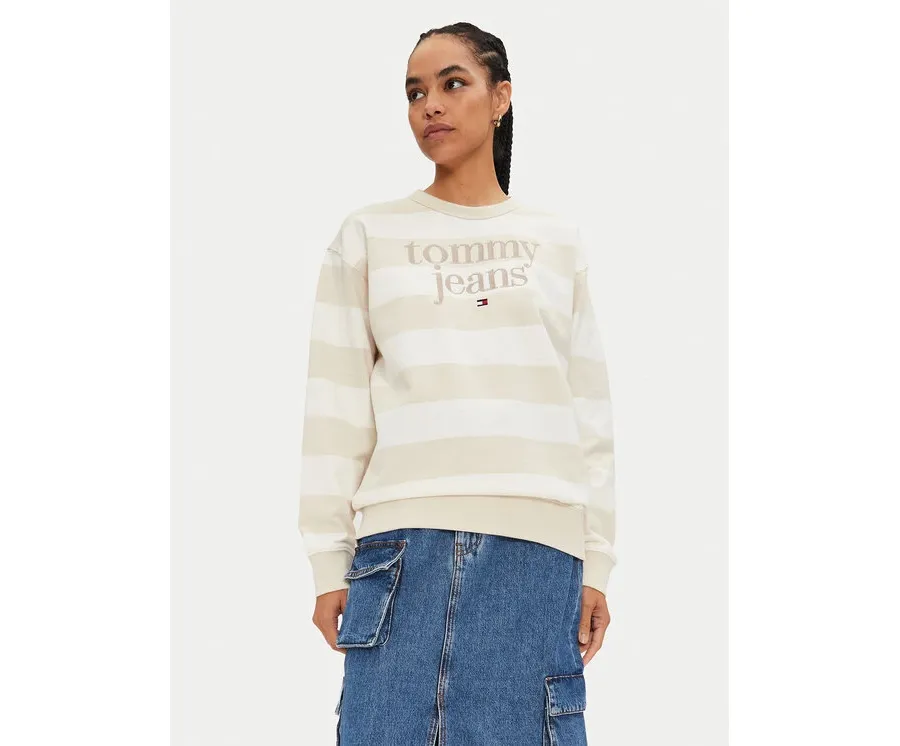 obrazek 1 Tommy Jeans Bluza Ess Logo DW0DW19041 Beżowy Relaxed Fit