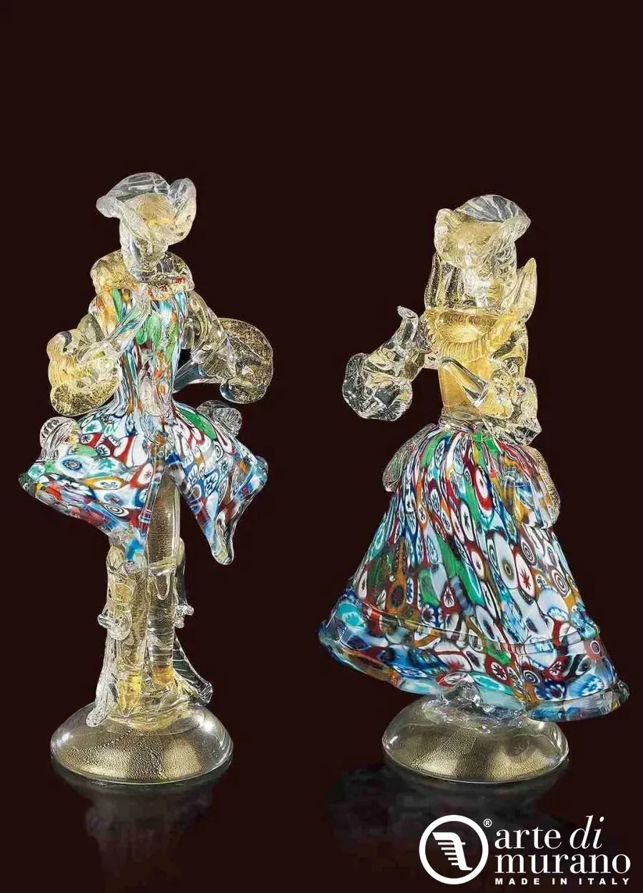 obrazek 1 Gustowna wenecka dama i rycerz z kolekcji Goldoniego ze szkła Murano