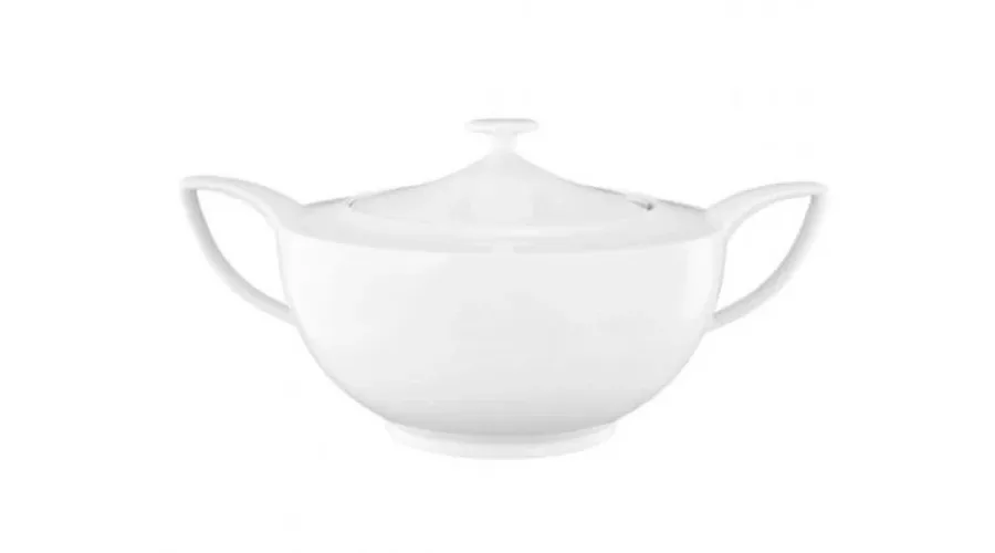 obrazek 1 Luksusowa biała porcelanowa waza z pokrywką o nowoczesnym kształcie – Tettau