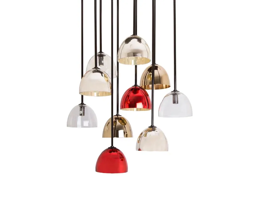 obrazek 3 Urocza lampa wisząca Bombarda II z 10 kloszami
