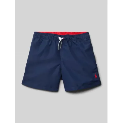 Zdjęcie Spodenki kąpielowe z wyhaftowanym logo model ‘TRAVLR’