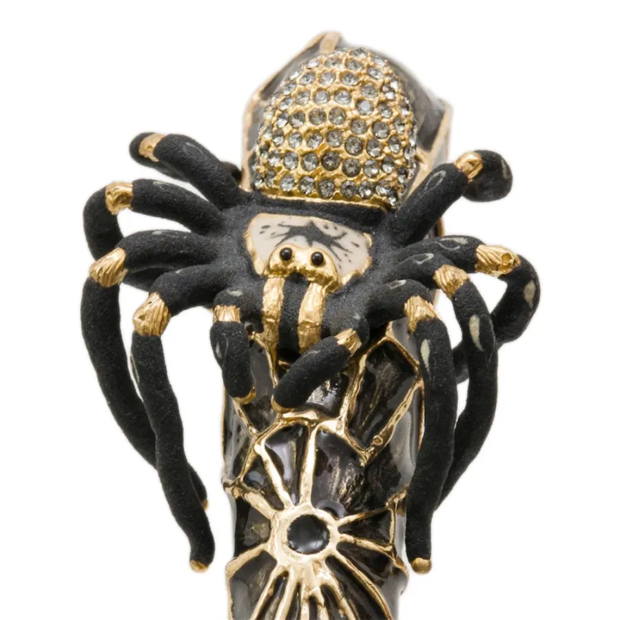 obrazek 3 Oryginalna czarna laska z uchwytem w kształcie tarantuli – Pasotti