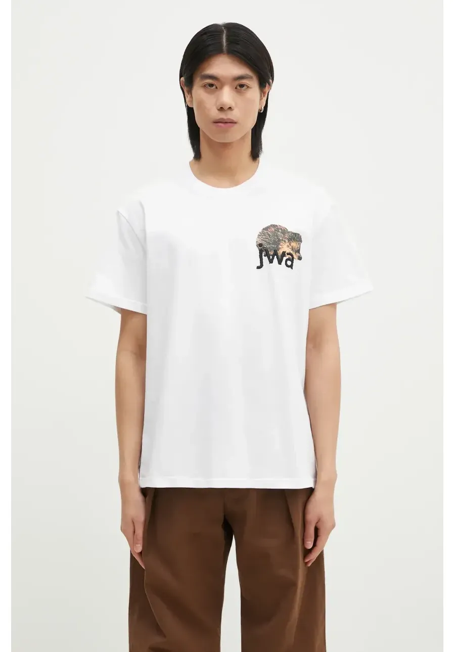 obrazek 1 JW Anderson t-shirt bawełniany Jwa Hedgehog T-Shirt kolor biały z nadrukiem JT0256.PG0772.001