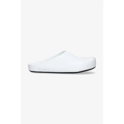 Zdjęcie Marni klapki skórzane Sabot męskie kolor biały SBMR001400.P4554.00W01-BIALY