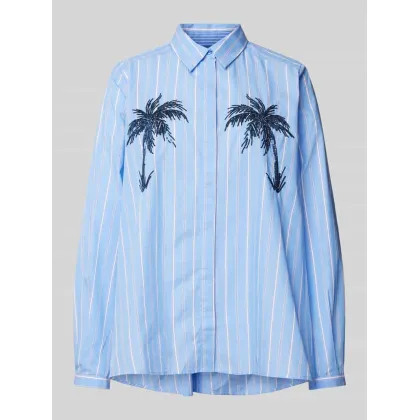 Zdjęcie Bluzka koszulowa o kroju regular fit z cekinowym obszyciem