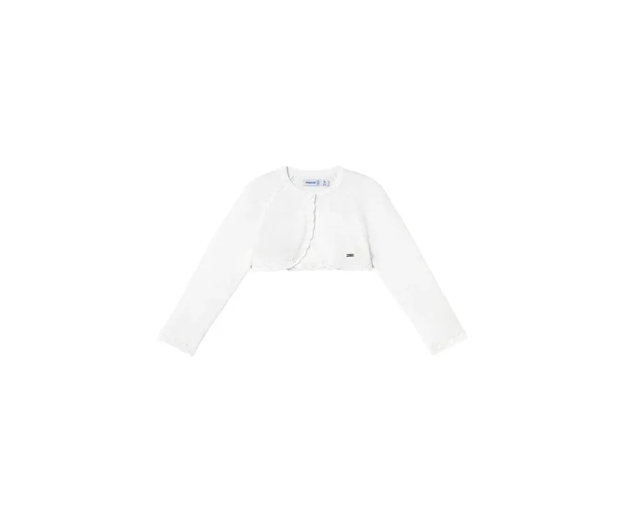 obrazek 1 Mayoral Bolerko 306 Biały Regular Fit