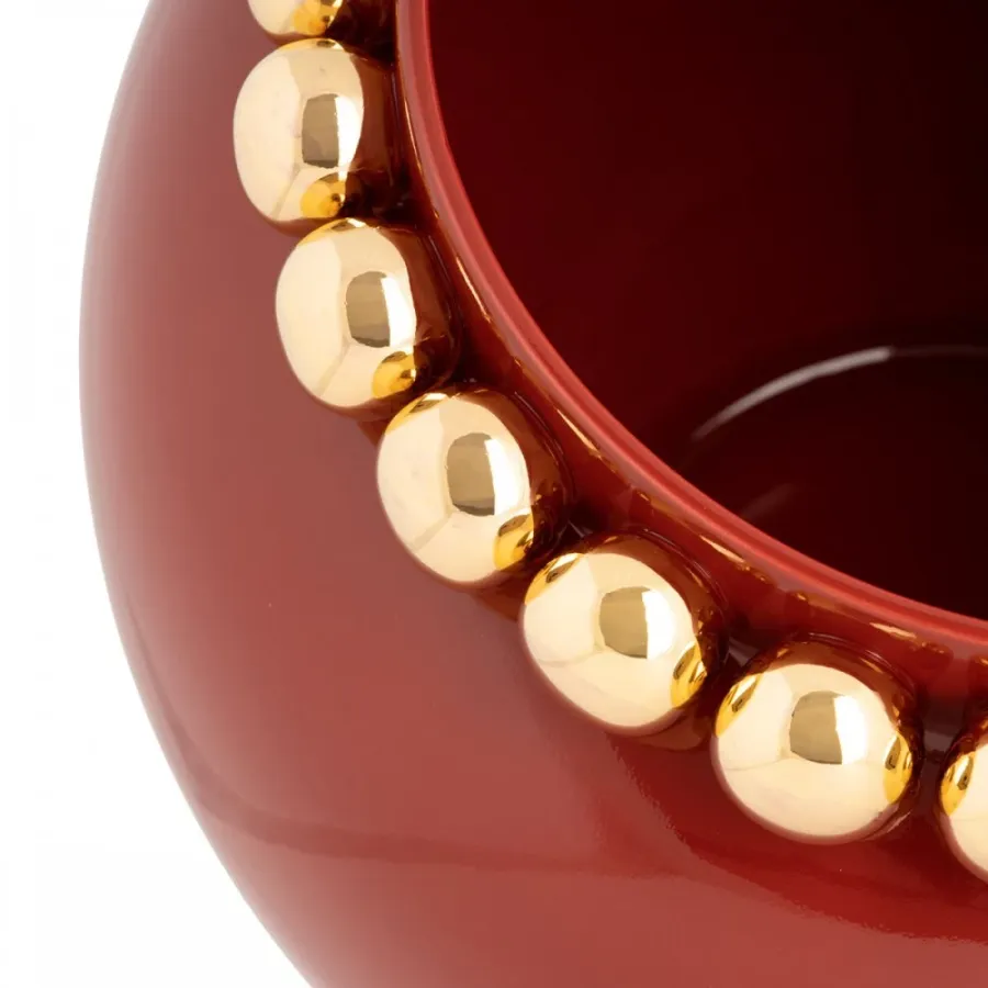 obrazek 3 Duża donica z ceramiki z kulami H.38xL.46xD.Int.30 cm