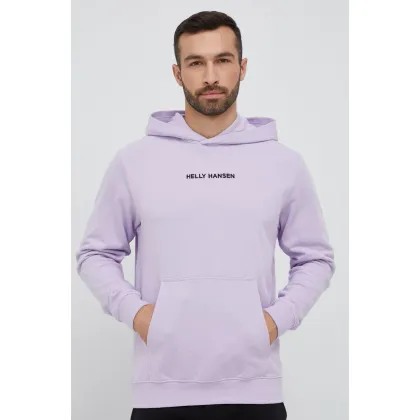 Zdjęcie Helly Hansen bluza męska kolor fioletowy z kapturem z aplikacją 53924-699