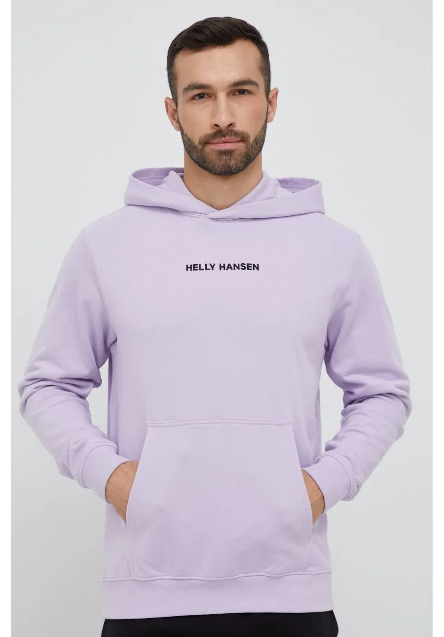 obrazek 1 Helly Hansen bluza męska kolor fioletowy z kapturem z aplikacją 53924-699