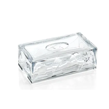 Zdjęcie Wyjątkowy pojemnik na chusteczki z szarego szlifowanego kryształu – Il Paralume Marina