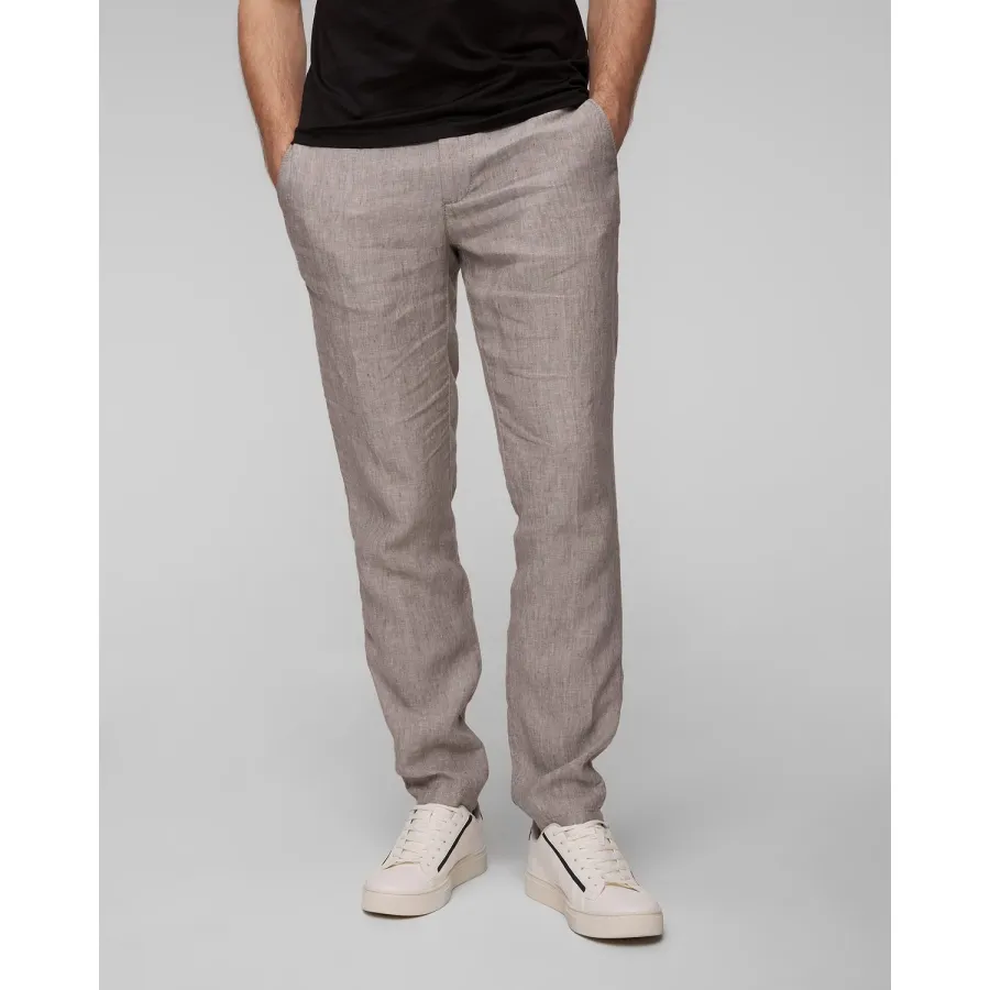 obrazek 1 Szare Spodnie Lniane Męskie Alberto Steve-luxury Linen