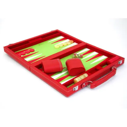 Zdjęcie Gra backgammon czerwono-zielona cm 37x24