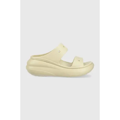 Zdjęcie Crocs klapki Classic Crush Sandal damskie kolor beżowy na platformie 207670