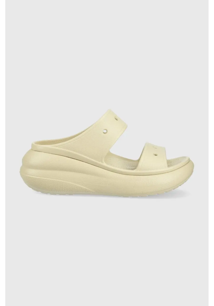 obrazek 1 Crocs klapki Classic Crush Sandal damskie kolor beżowy na platformie 207670