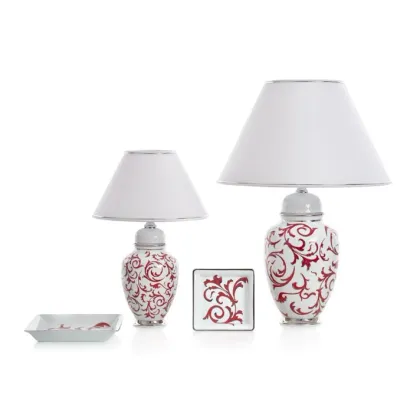 Picture Porcelain lamp with red decoration, with or without a lampshade