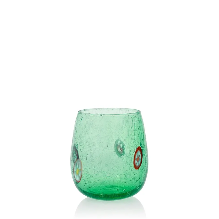 obrazek 1 Zielony komplet 6 szklanek z włoskiego szkła (9,5 cm)