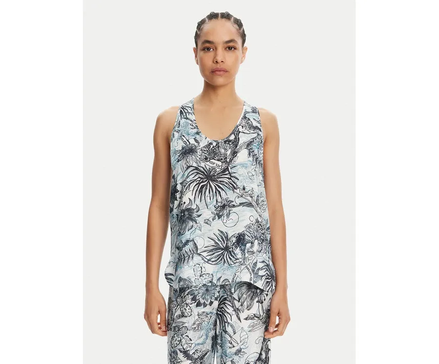 obrazek 1 Just Cavalli Top 78PAH640 Niebieski Regular Fit