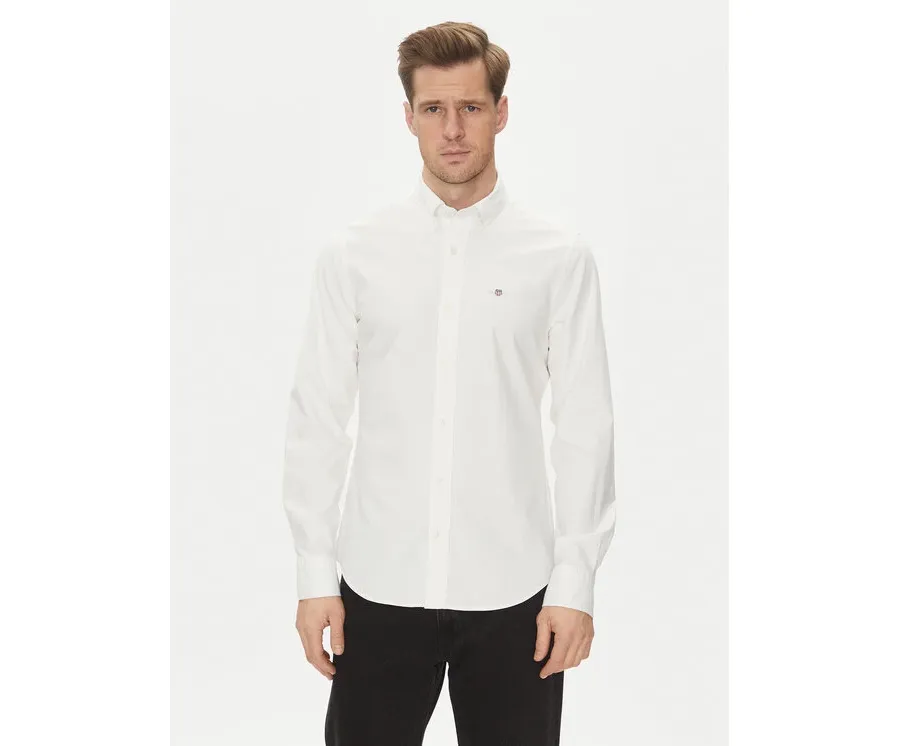 obrazek 1 Gant Koszula Slim Oxford Stretch 3230115 Biały Slim Fit