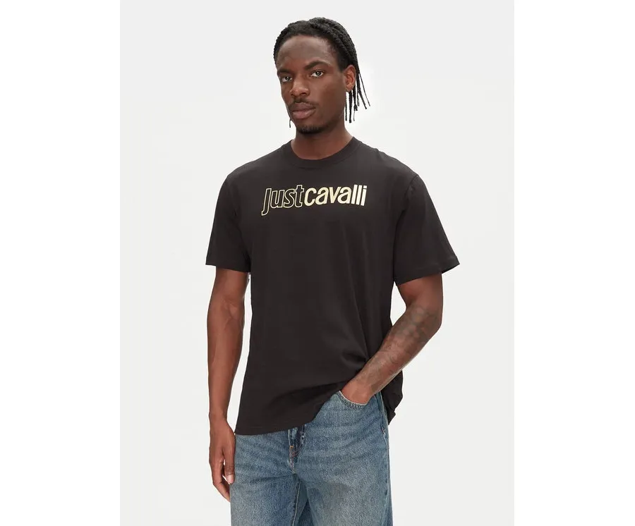 obrazek 1 Just Cavalli T-Shirt 78OAHT16 Czarny Regular Fit
