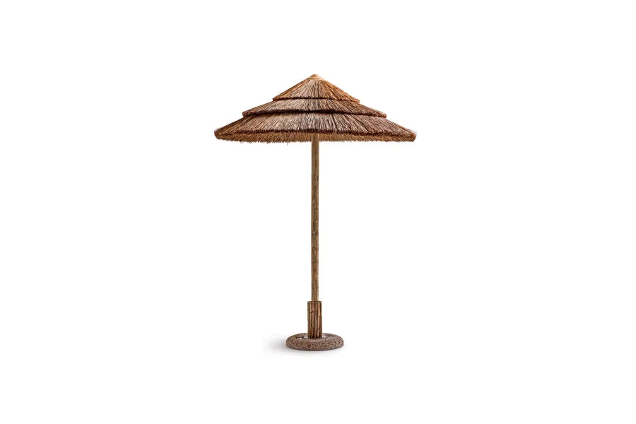 obrazek 2 Okrągły parasol z trzciny Cape Reed z centralnym drewnianym słupkiem do ogrodu